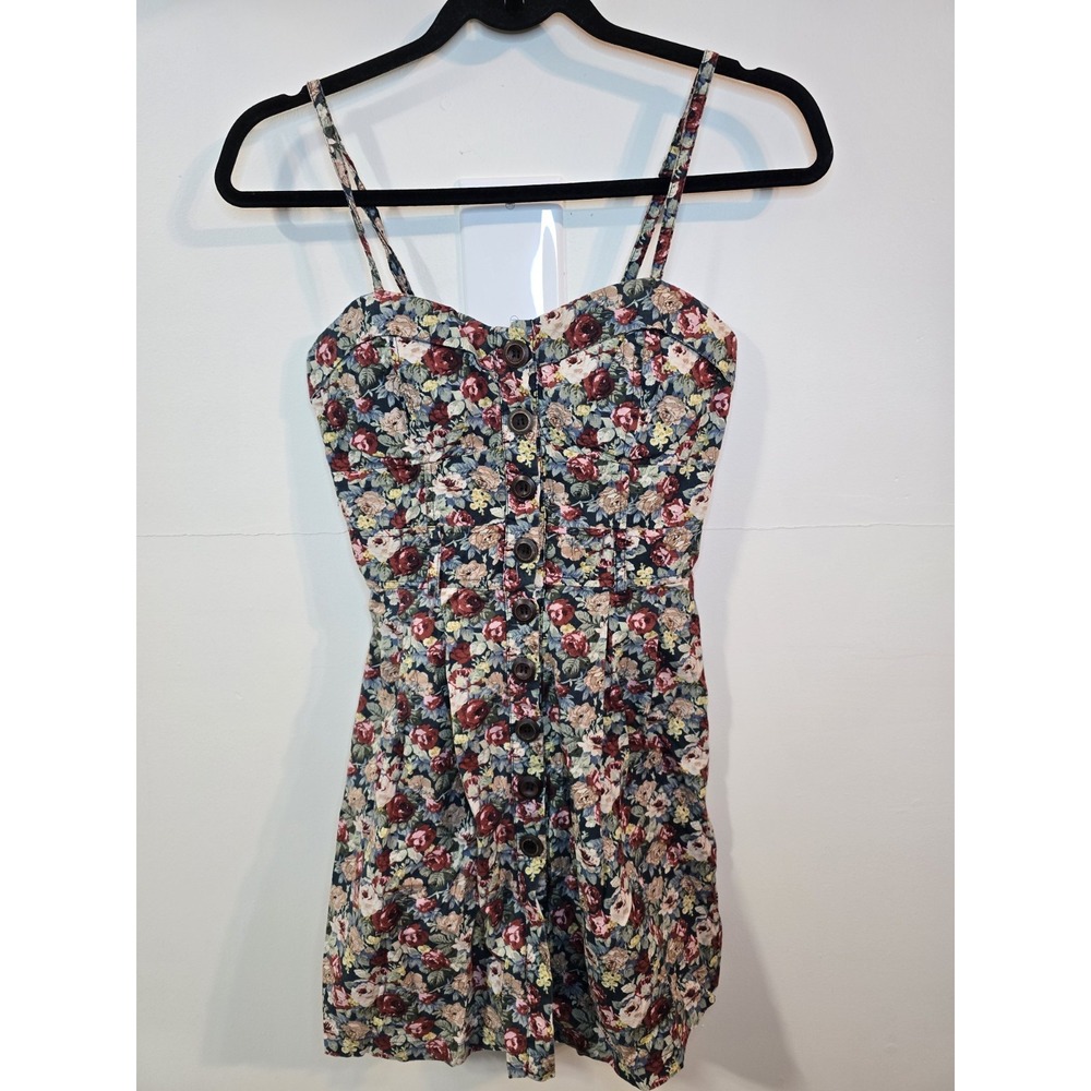 VTG Y2K Deb Floral Corset Button Front Coquette Dainty Feminine Dress Small